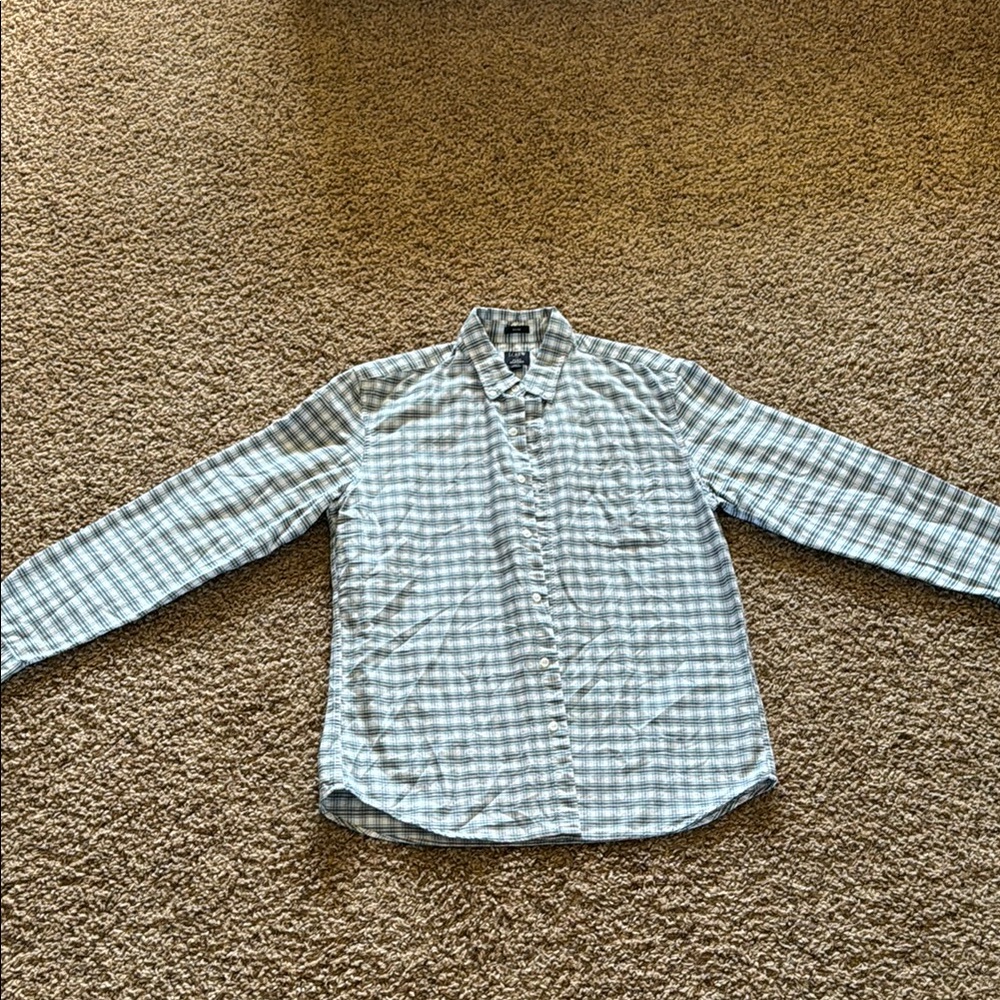 J. Crew Blue Checkered Men's Shirt Slim L